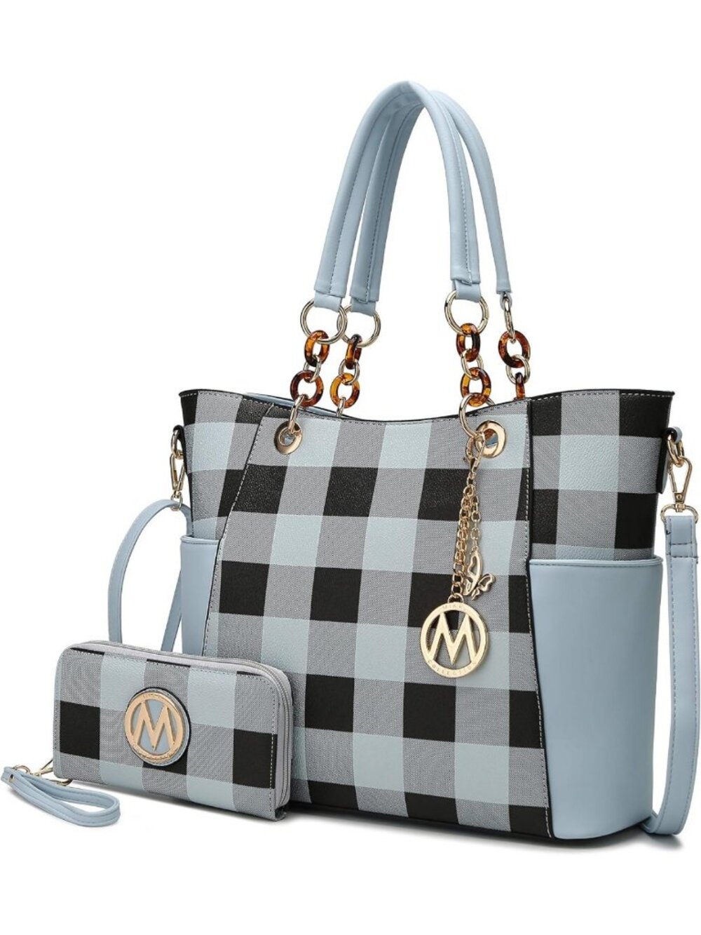 Stylish Vegan Leather Tote Bag Set with Wallet for Women - Chic Top-Handle